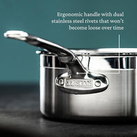 Hestan - 3 Qt ProBond Professional Clad Stainless Steel Covered Sauce Pan - 31782