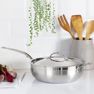 Hestan - 5 QT/28 cm ProBond Stainless Steel Covered Essential Pan with Helper Handle - 31571