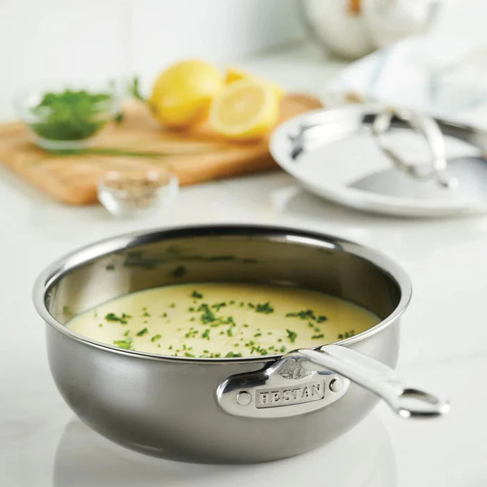 Hestan - NanoBond 2 Qt Titanium Stainless Steel Saucier Pan with Lid - 60045