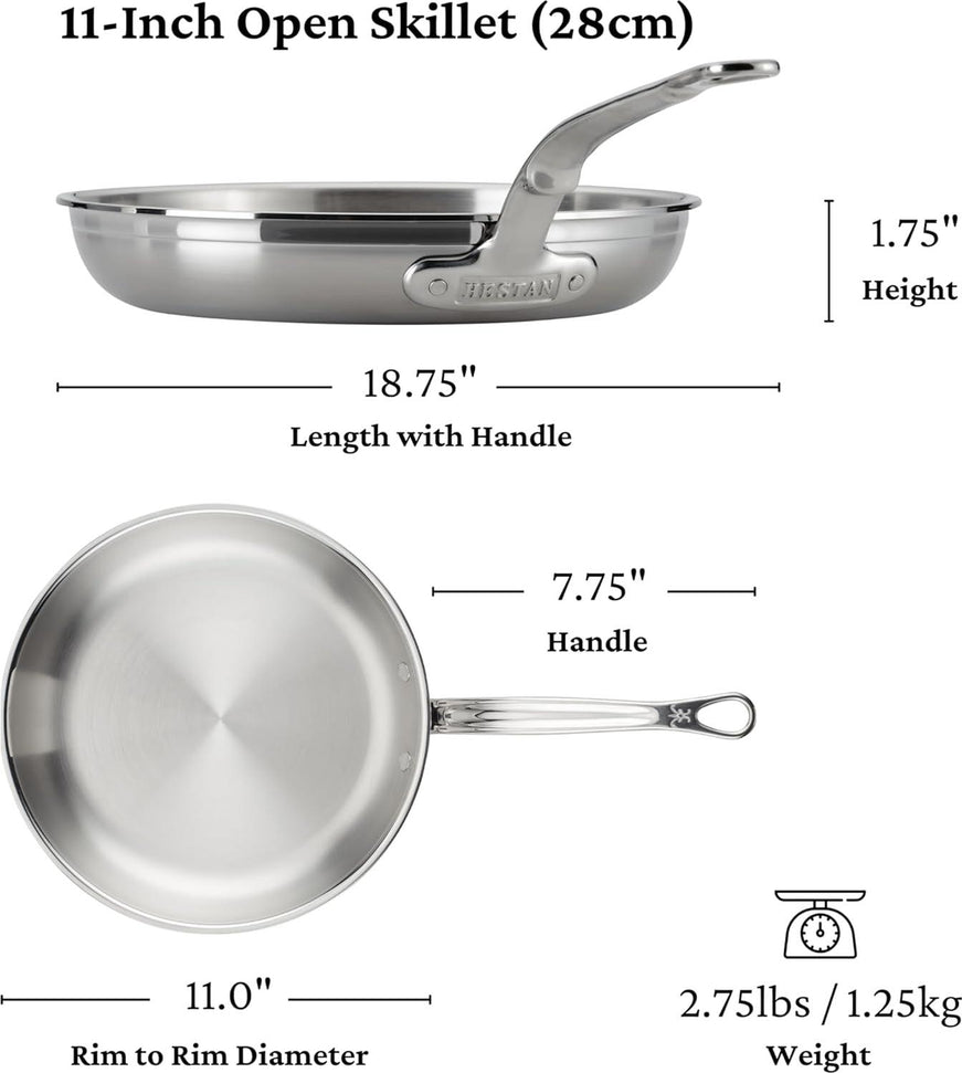 Hestan - ProBond 11" Stainless Steel Open Skillet Frying Pan - 31780