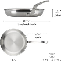 Hestan - ProBond 11" Stainless Steel Open Skillet Frying Pan - 31780