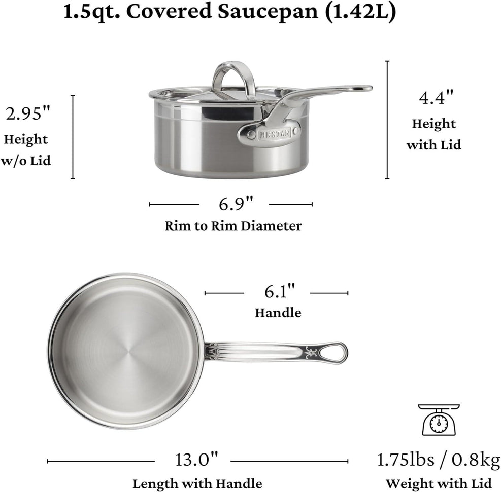 Hestan - ProBond 1.5 Qt Stainless Steel Sauce Pan with Lid - 31769