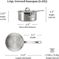 Hestan - ProBond 1.5 Qt Stainless Steel Sauce Pan with Lid - 31769
