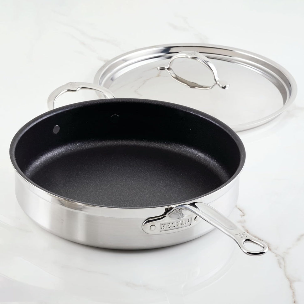 Hestan - ProBond 5-Qt Clad Stainless Steel TITUM Nonstick Saute Pan With Lid - 31687