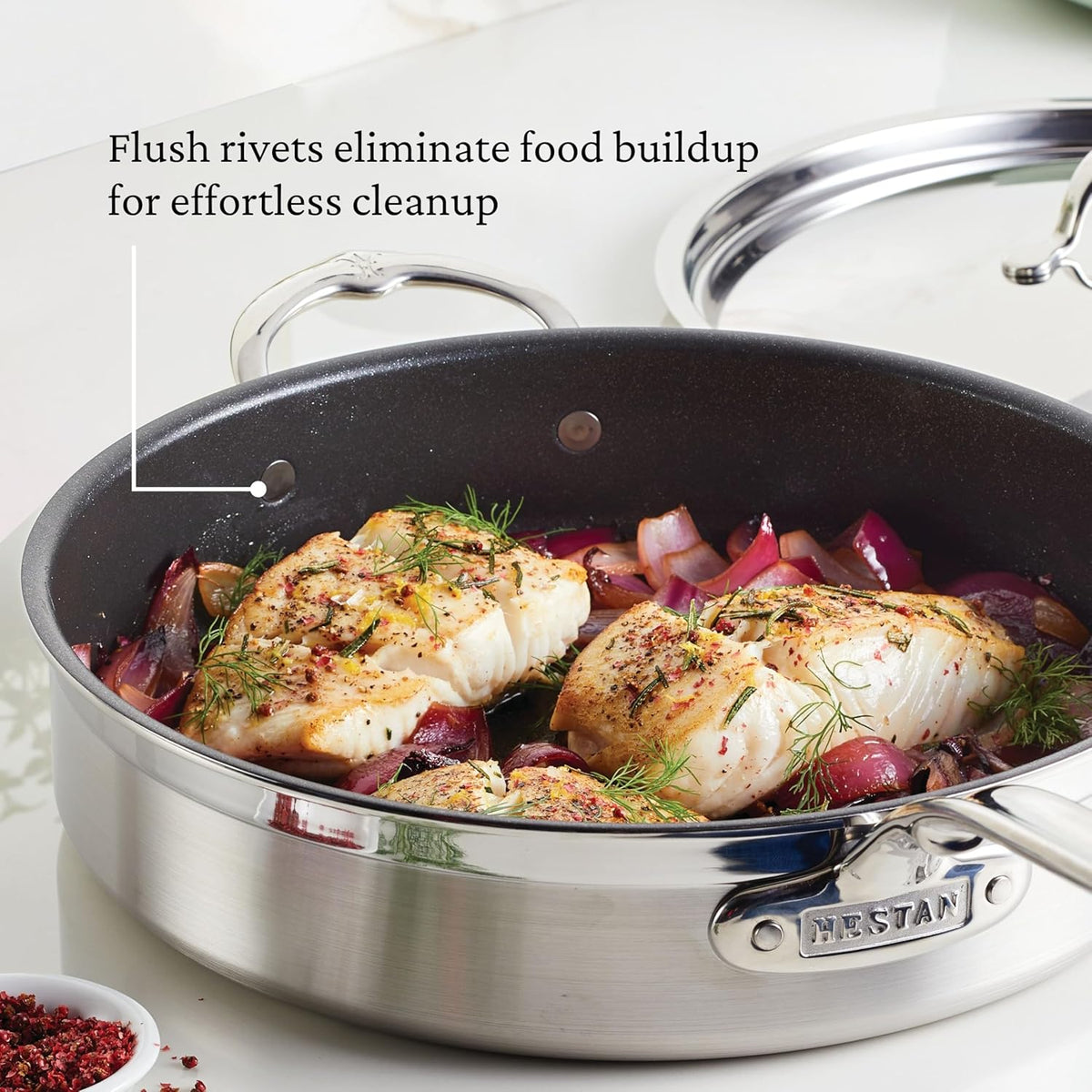 Hestan - ProBond 5-Qt Clad Stainless Steel TITUM Nonstick Saute Pan With Lid - 31687