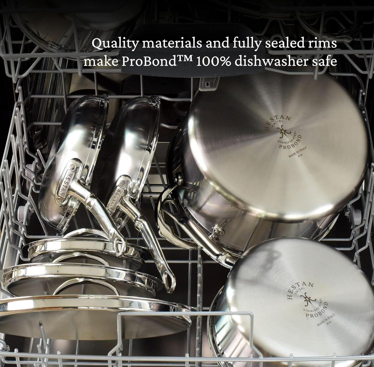 Hestan - ProBond 5-Qt Clad Stainless Steel TITUM Nonstick Saute Pan With Lid - 31687