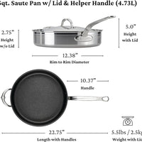 Hestan - ProBond 5-Qt Clad Stainless Steel TITUM Nonstick Saute Pan With Lid - 31687