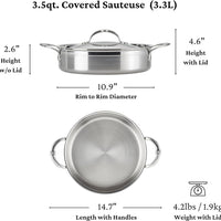 Hestan - Professional Clad 3.5 Quart Stainless Steel Sauteuse - 31775
