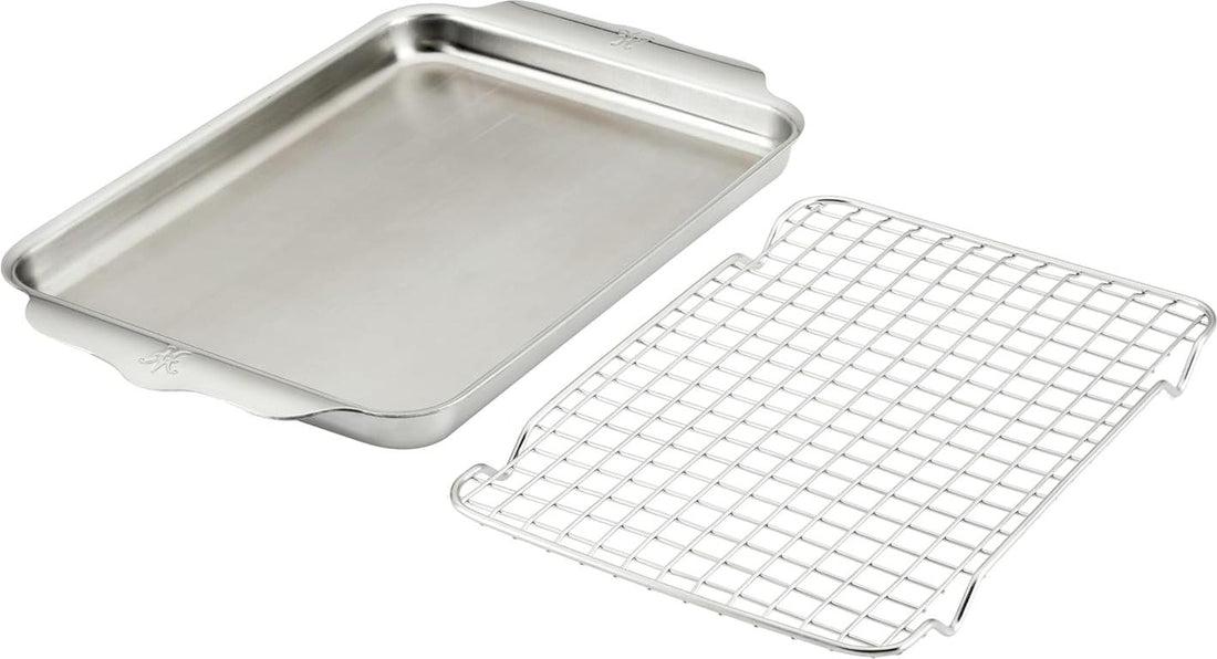 Hestan - Provisions 12.5" x 9" OvenBond Tri-ply Stainless Steel Quarter Sheet Pan with Rack - 48822-C