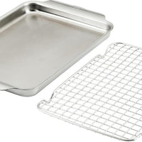 Hestan - Provisions 12.5" x 9" OvenBond Tri-ply Stainless Steel Quarter Sheet Pan with Rack - 48822-C