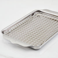 Hestan - Provisions 12.5" x 9" OvenBond Tri-ply Stainless Steel Quarter Sheet Pan with Rack - 48822-C