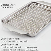Hestan - Provisions 12.5" x 9" OvenBond Tri-ply Stainless Steel Quarter Sheet Pan with Rack - 48822-C