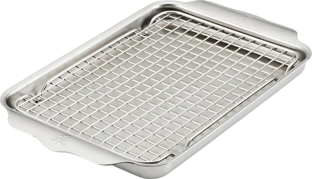 Hestan - Provisions 12.5" x 9" OvenBond Tri-ply Stainless Steel Quarter Sheet Pan with Rack - 48822-C