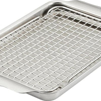 Hestan - Provisions 12.5" x 9" OvenBond Tri-ply Stainless Steel Quarter Sheet Pan with Rack - 48822-C