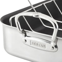 Hestan - Provisions 16.5" x 11.8" x 3.5" Classic Clad Nonstick Roaster with Stainless Steel Rack - 31685