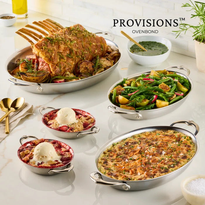 Hestan - Provisions 2 Pc 13 Oz Stainless Steel Oval Au Gratin - 71053