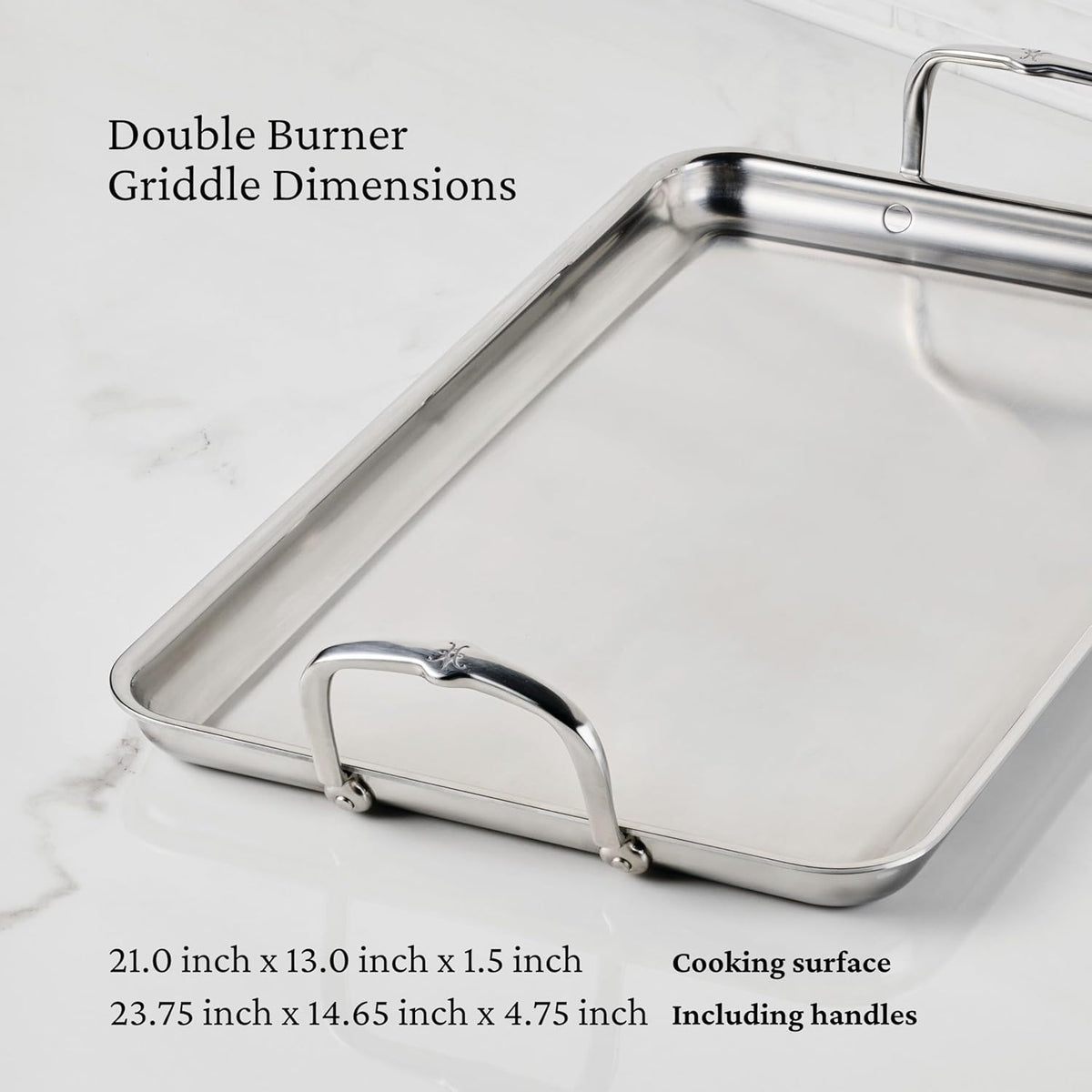 Hestan - Provisions 20 x 12" Clad Stainless Steel Double Burner Griddle - 31790