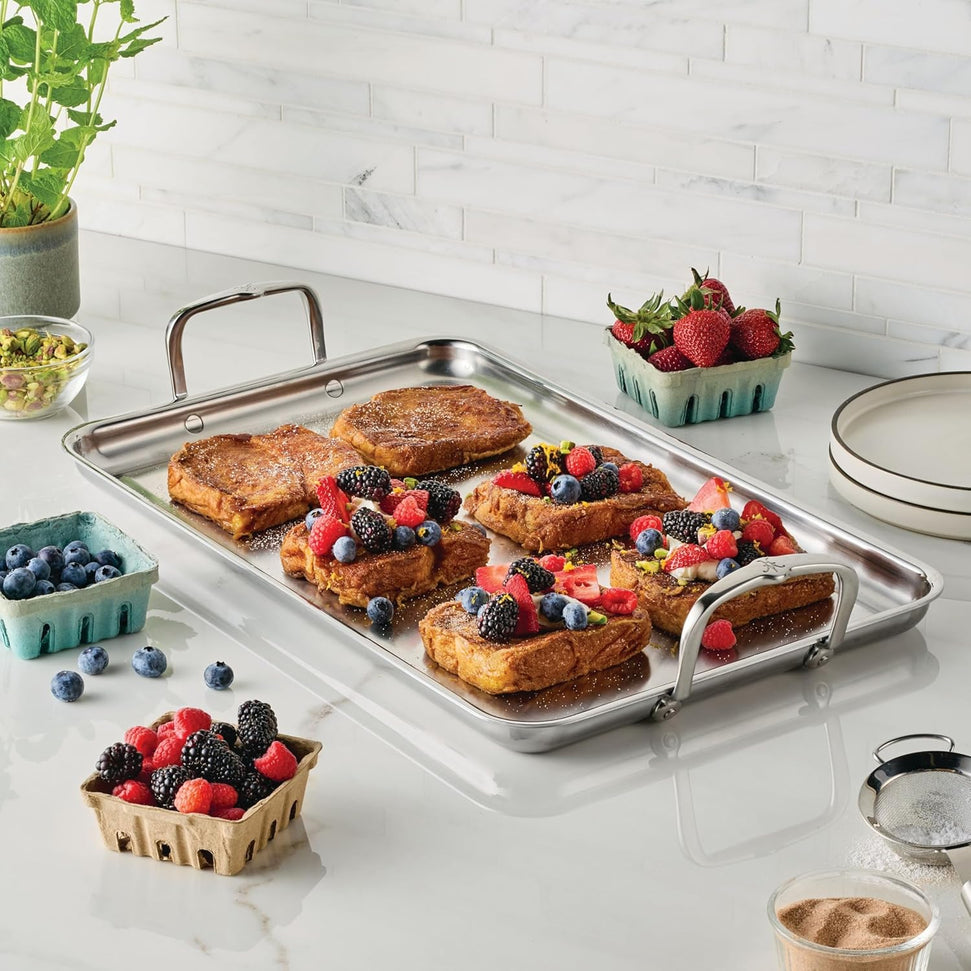 Hestan - Provisions 20 x 12" Clad Stainless Steel Double Burner Griddle - 31790