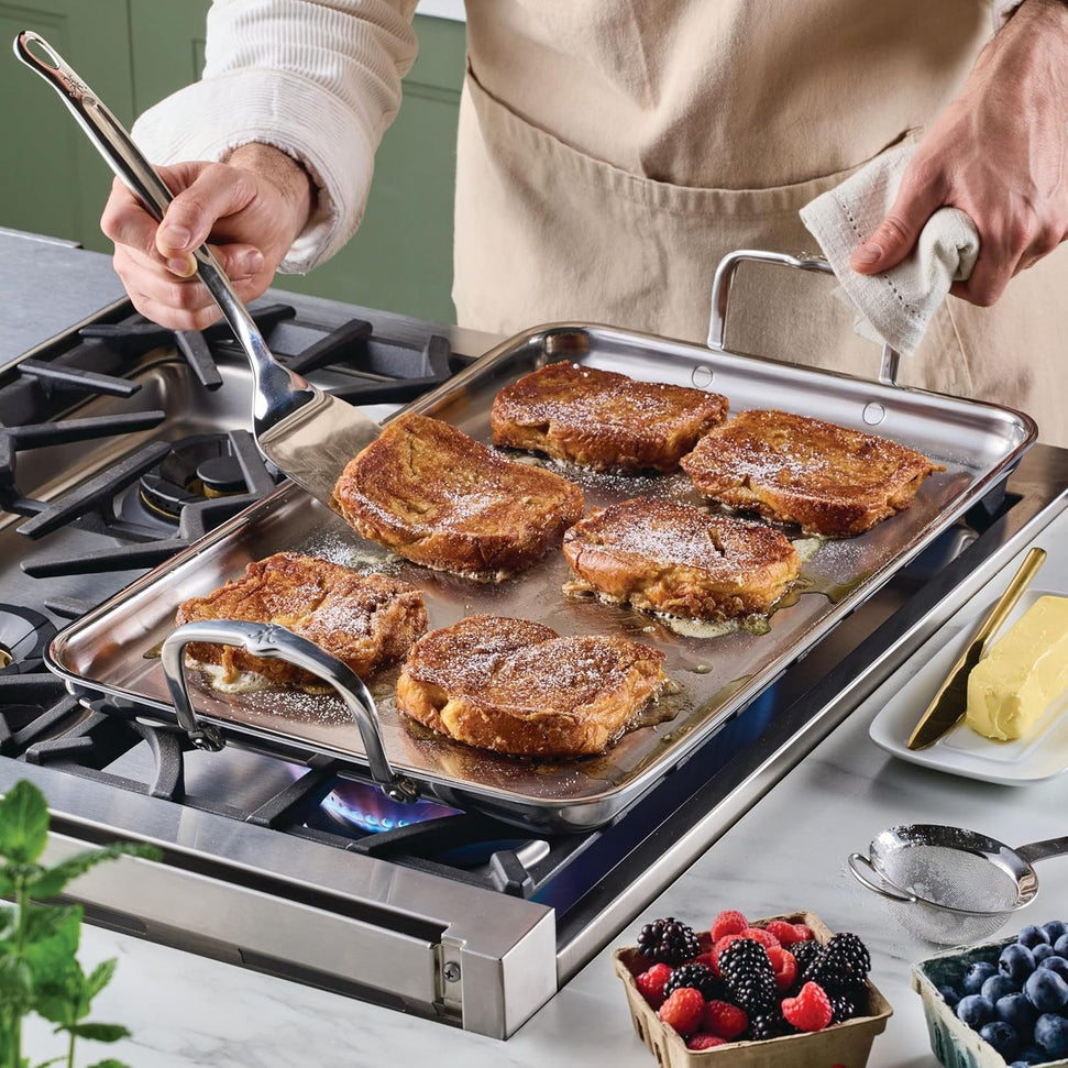 Hestan - Provisions 20 x 12" Clad Stainless Steel Double Burner Griddle - 31790