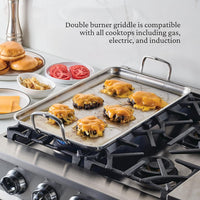 Hestan - Provisions 20 x 12" Clad Stainless Steel Double Burner Griddle - 31790