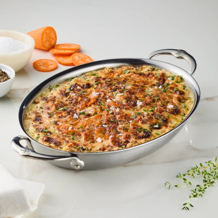 Hestan - 2.0 Qt Oval Medium Clad Stainless Steel Au Gratin - 31722