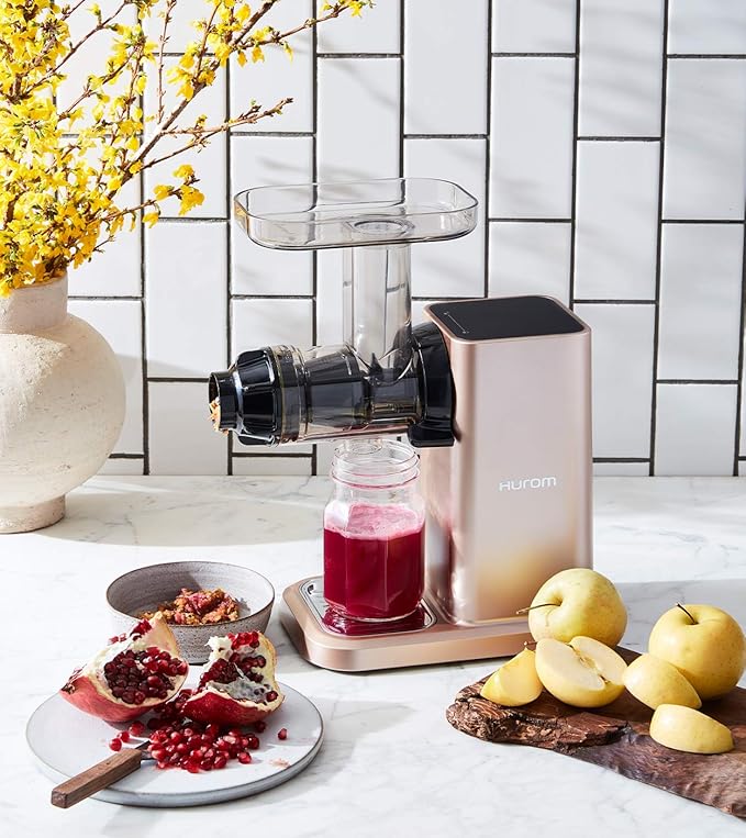 Hurom - Champagne (Rose Gold) Horizontal Vegetable and Fruit Juicer - GI-LBB08