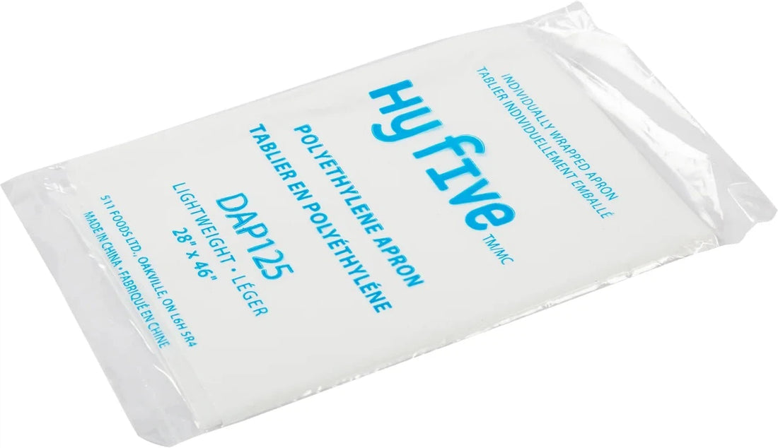 Hy-Five - 28" x 46" White 1.25 Mil Apron, 10x100/Pk - DAP125