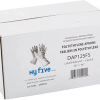 Hy-Five - 28" x 46" White 1.25 Mil Apron, 10x100/Pk - DAP125