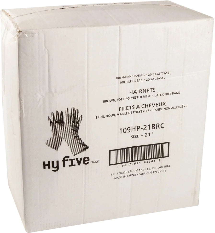 Hy-Pax - 21" Brown Hairnets, 100/Bg - 109HP-21BRC