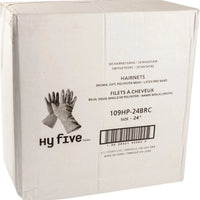 Hy-Pax - 24" Nylon Brown Mesh Hairnets, 100/Bg - 109HP-24BRC