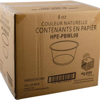 Hy-Pax - 8 Oz Paper Kraft Container, 100/Cs - HPE-PBWL08