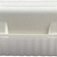Hy-Pax - 9" X 6" 3" Bagasse Hinged Container, 200/Cs - HP-BAG-9CLM6-C