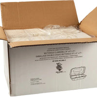 Hy-Pax - 9" X 6" 3" Bagasse Hinged Container, 200/Cs - HP-BAG-9CLM6-C