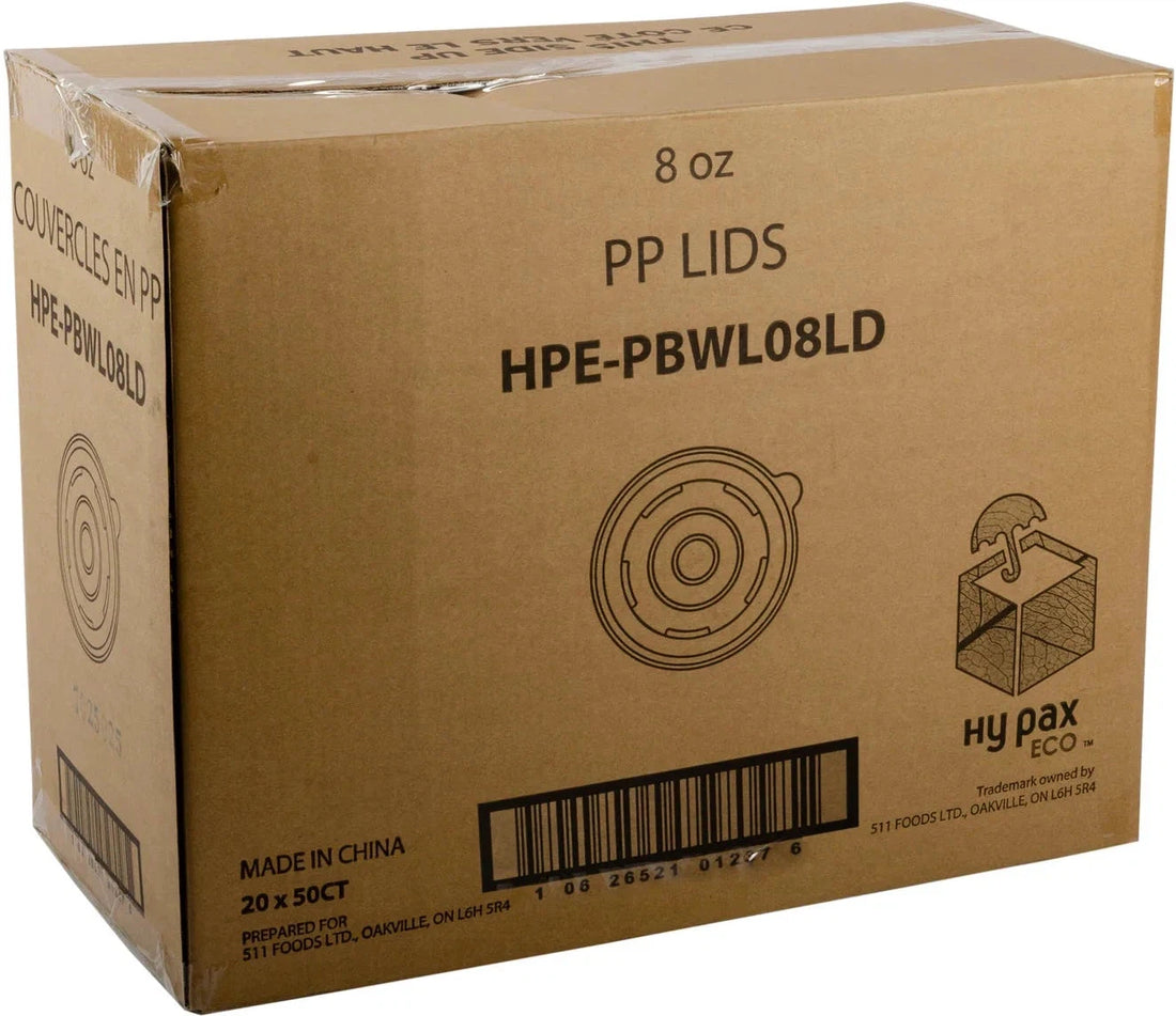 Hy-Pax - PP Lid For 8 Oz Paper Container, 1000/Cs - HPE-PBWL08LD