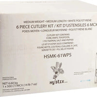 Hy-Stix - 6 Pc PP White Meal Kit ,500/Cs - HSMK-61WPS