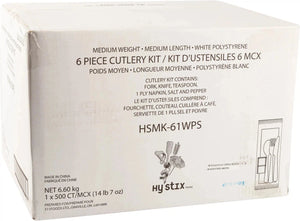 Hy-Stix - 6 Pc PP White Meal Kit ,500/Cs - HSMK-61WPS