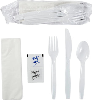 Hy-Stix - 6 Pc PP White Meal Kit ,500/Cs - HSMK-61WPS
