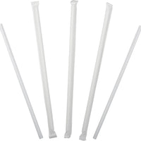 Hy-Stix - 8" Paper Wrapped White Milk Shake Straw, 400/Bx - STR-MS-8WT-PW