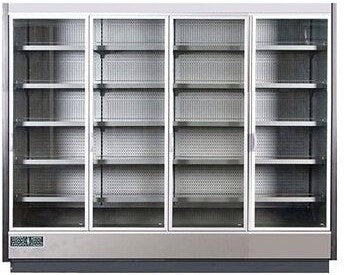 Hydra-Kool - Gray & Silver Four Section Remote Merchandiser Refrigerator With Swing Door - KGV-MD-4-R