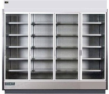 Hydra-Kool - Gray & Silver Four Section Self-Contained Merchandiser Refrigerator With Swing Door - KGV-MD-4-S