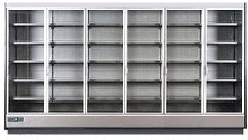 Hydra-Kool - Gray & Silver Six Section Remote Merchandiser Refrigerator With Swing Door - KGV-MD-6-R