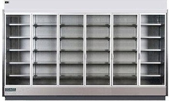 Hydra-Kool - Gray & Silver Six Section Self-Contained Merchandiser Refrigerator With Swing Door - KGV-MD-6-S