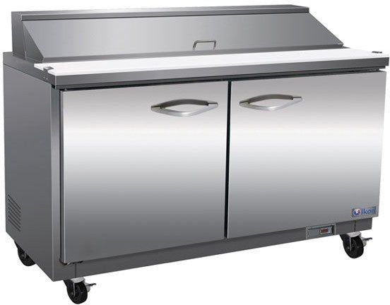 IKON - 48" Stainless Steel Two Section Mega Top Sandwich/Salad Prep Table with 2 Drawer & Removable Polyethylene Cutting Board - ISP48M-2D - DISCONTINUED