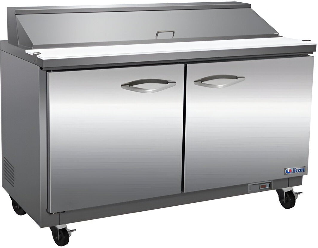 IKON - 61.2" x 29.9" x 43.2" Stainless Steel Salad/Sandwich Prep Tables with 2 Drawers - ISP61-2D