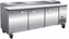 IKON - Table de préparation à pizza en acier inoxydable à 3 sections de 94 po avec 4 tiroirs et planche à découper amovible en polyéthylène - IPP94-4D - FIN DE SÉRIE