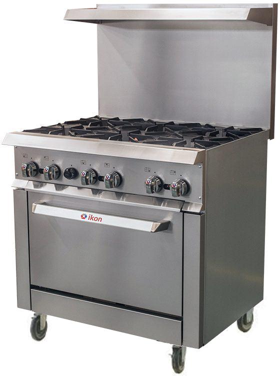 IKON COOKING - 6 Burners Gas Range With Oven - IR-6-36