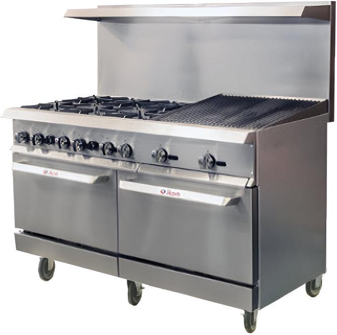 IKON COOKING - Range 60" - 6 Burners - 24" Radiant Broiler - IR-6B-24RB-60