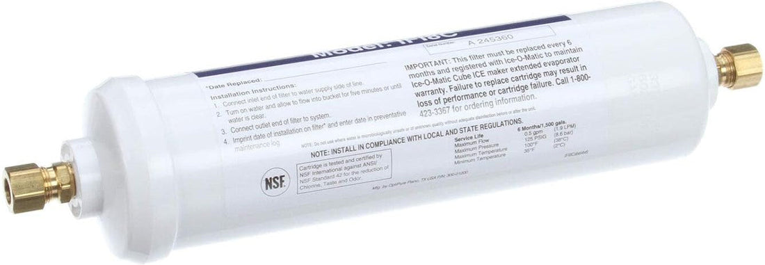 Ice-O-Matic - 3/8" Size Compression Inline Single Ice Machine Water Filter Cartridge - IFI8C