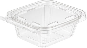 Inline Plastic - 12 Oz Tamper Clear Square Hinged Container, 240/Cs - TS12