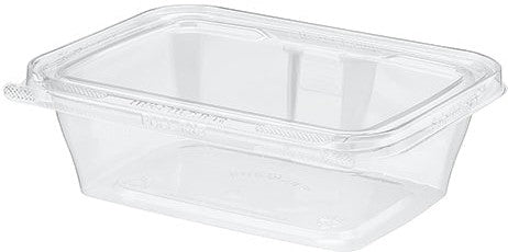 Inline Plastic - 24 Oz Tamper Clear Square Hinged Container, 200/Cs - 073858